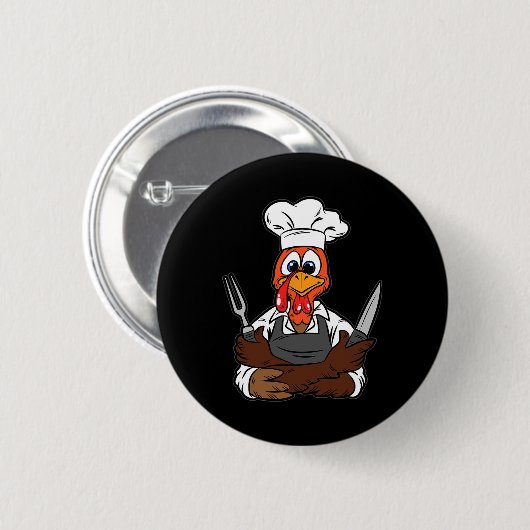 Thanksgiving van kalkoenen ronde button 5,7 cm (Voorkant /achterkant)