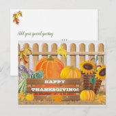 Thanksgiving van kleurrijke zonnebloemen en pompoe feestdagenkaart (Voorkant / Achterkant)