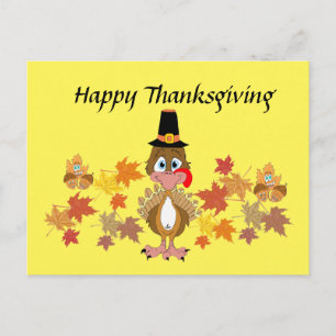 Thanksgiving van komische landen en vrienden briefkaart