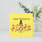 Thanksgiving van komische landen en vrienden kaart (Staand voorkant)