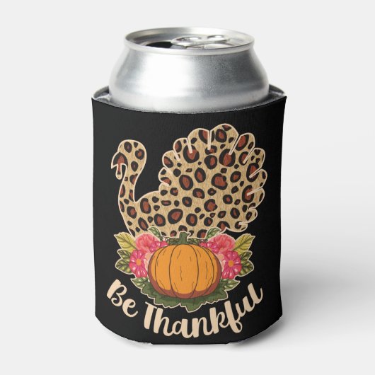 Thanksgiving van leopard Skin Pumpkin Pie Blikjeskoeler (Blikje Voorkant)