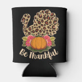 Thanksgiving van leopard Skin Pumpkin Pie Blikjeskoeler (Achterkant)