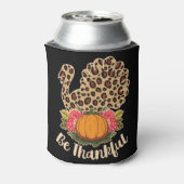 Thanksgiving van leopard Skin Pumpkin Pie Blikjeskoeler (Blikje Achterkant)