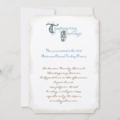 Thanksgiving van lettertype Oogst Uitnodigingen (Voorkant)