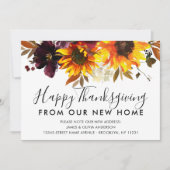 Thanksgiving van New Home Sunflower Herfst Moving Aankondiging (Voorkant)