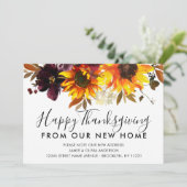Thanksgiving van New Home Sunflower Herfst Moving Aankondiging (Staand voorkant)