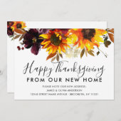 Thanksgiving van New Home Sunflower Herfst Moving Aankondiging (Voorkant / Achterkant)