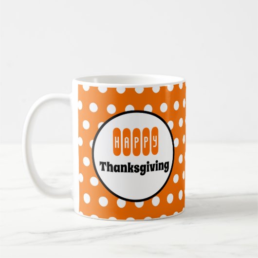 Thanksgiving van Oranje en witte poka Koffiemok (Links)