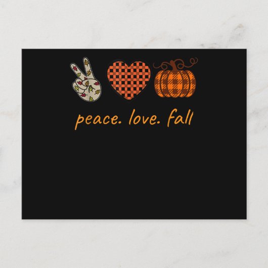 Thanksgiving van Peace Love Herfst Leopard Pumpkin Aankondigingskaart (Voorkant)