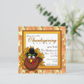 Thanksgiving van Pilgrim Turkey Kaart (Staand voorkant)