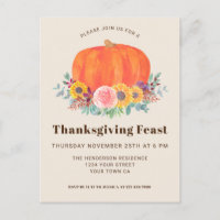 Thanksgiving van pompoen Briefkaart voor binnenhui