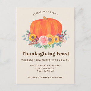 Thanksgiving van pompoen Briefkaart voor binnenhui