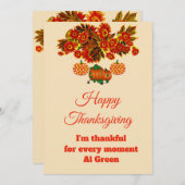 Thanksgiving van pompoen in Rustisch land Feestdagenkaart (Voorkant / Achterkant)