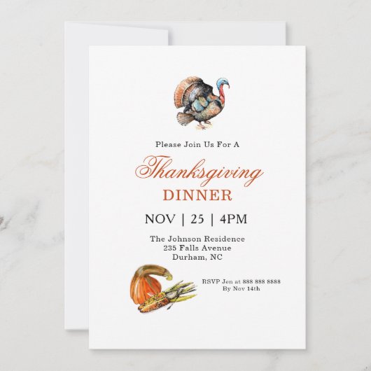 Thanksgiving van pompoen kaart (Voorkant)