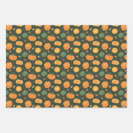 Thanksgiving van pompoenen Halloween oranje Wrappi Inpakpapier Vel