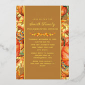 Thanksgiving van pompoenen met ventilatorkleppen folie uitnodiging (Voorkant)