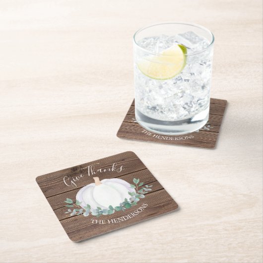 Thanksgiving van pompoenschuur kartonnen onderzetters (Insitu)