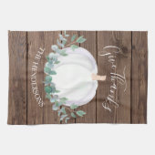 Thanksgiving van pompoenschuur theedoek (Horizontaal)