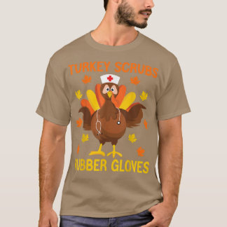 Thanksgiving van rubberen handschoenen in Turkije T-shirt