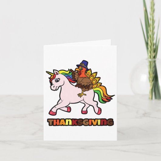 Thanksgiving van Unicorn in Turkije Kaart (Voorkant)