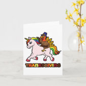 Thanksgiving van Unicorn in Turkije Kaart (Gele Bloem)