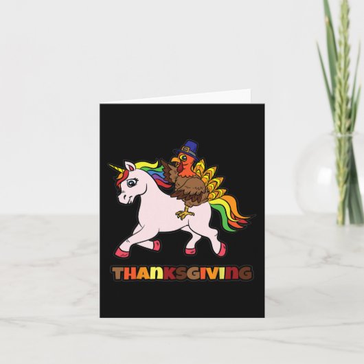 Thanksgiving van Unicorn in Turkije Kaart (Voorkant)