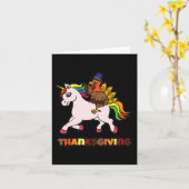 Thanksgiving van Unicorn in Turkije Kaart (Gele Bloem)