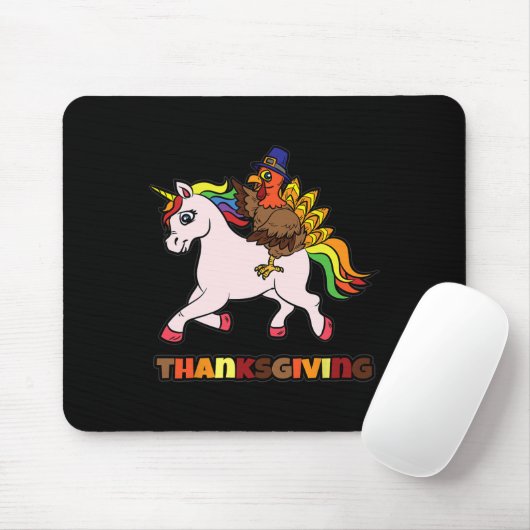 Thanksgiving van Unicorn in Turkije Muismat (Met muis)