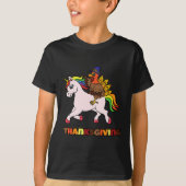 Thanksgiving van Unicorn in Turkije T-shirt (Voorkant)