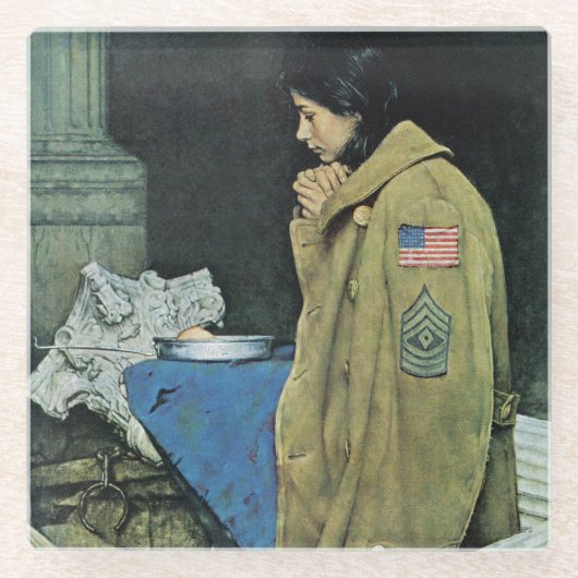 Thanksgiving van vluchtelingen glazen onderzetter (Voorkant)