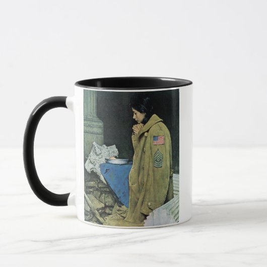 Thanksgiving van vluchtelingen mok (Links)