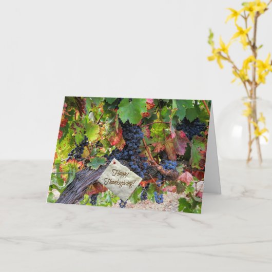 Thanksgiving van wijn Oogst Herfst wijngaard Kaart (Gele Bloem)
