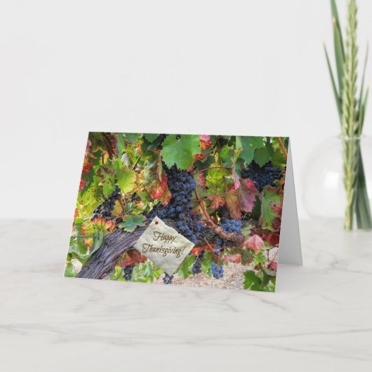 Thanksgiving van wijn Oogst Herfst wijngaard Kaart (Voorkant)