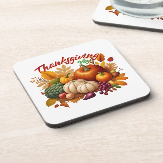 Thanksgiving Vegan Bier Onderzetter (Linkerzijde)