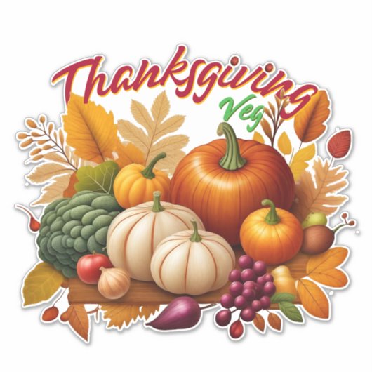 Thanksgiving Vegan Sticker (Voorkant)