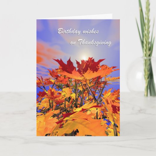 Thanksgiving verjaardag - vol Herfst Feestdagen Kaart (Voorkant)