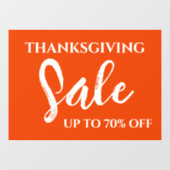 Thanksgiving Verkoopteken, Kleinhandelswinkel Sign Raamsticker (Vel)