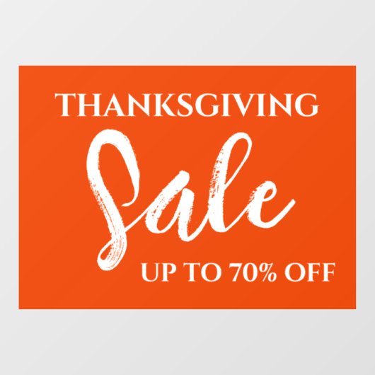 Thanksgiving Verkoopteken, Kleinhandelswinkel Sign Raamsticker (Vel)