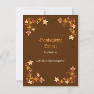 Thanksgiving verlaat Klassieke Herfst Border Kaart