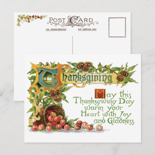  Thanksgiving verlichte begroeting Feestdagenkaart (Voorkant / Achterkant)