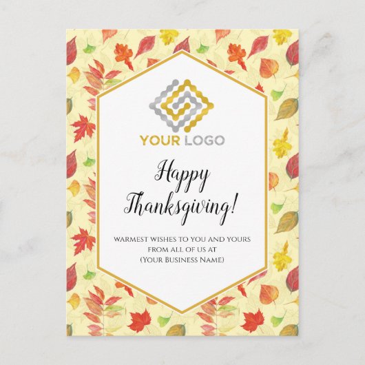 Thanksgiving verliest Logo Business Postcard Briefkaart (Voorkant)