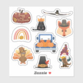 Thanksgiving verpakking 1 met 9 design- stickers (Vel)