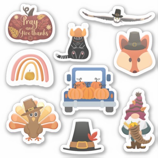 Thanksgiving verpakking 1 met 9 design- stickers (Voorkant)
