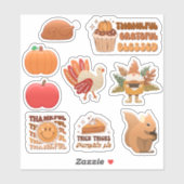 Thanksgiving verpakking 3 met 9 design- stickers (Vel)
