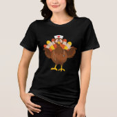 Thanksgiving Verpleegkundige Turkije Stethoscoop g Tri-Blend Shirt (Voorkant)