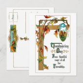 Thanksgiving Verse en Herfst Feestdagenkaart (Voorkant / Achterkant)