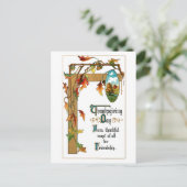 Thanksgiving Verse en Herfst Feestdagenkaart (Staand voorkant)
