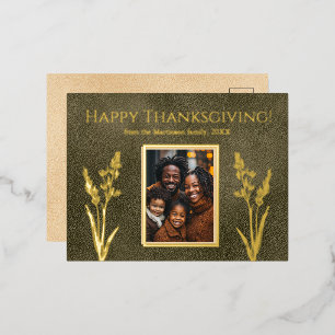 Thanksgiving Verticale Familie Foto Groen Folie Feestdagen Briefkaart