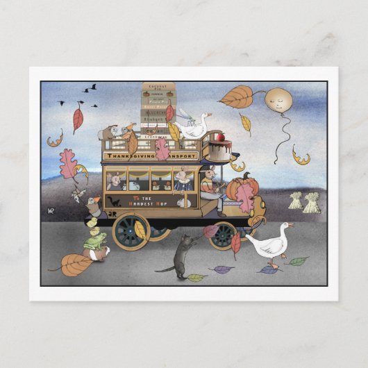 Thanksgiving vervoer briefkaart (Voorkant)