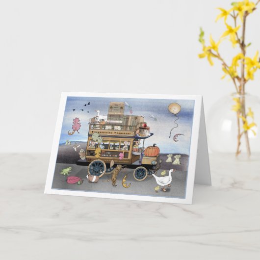 Thanksgiving Vervoer (met taarten) Omnibus Kaart (Gele Bloem)